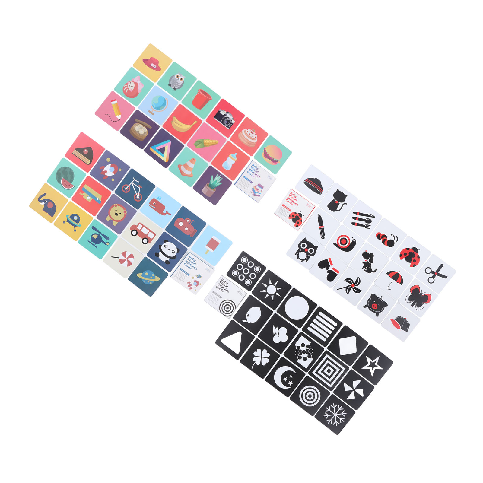 Educational Flash Card - Cartes flash pour bébés, 64 pièces,